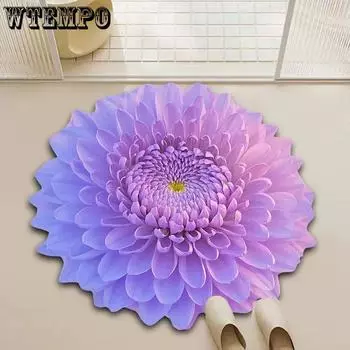 WTEMPO 3d Stereoscopic Printed Absorbent Bathroom Floor Mats Toilet Door Mats Household Kitchen and Living Room Anti-slip Floor Mats 60cm