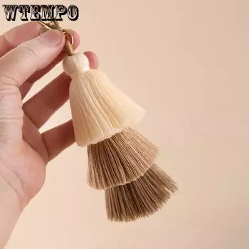 WTEMPO 3PCS Triple Layer Cotton Tassel Keychains Bohemian Style Chic Novelty Key Chains with Lobster Clasp Anniversary Gifts Decorative Pendants 3pcs розовый