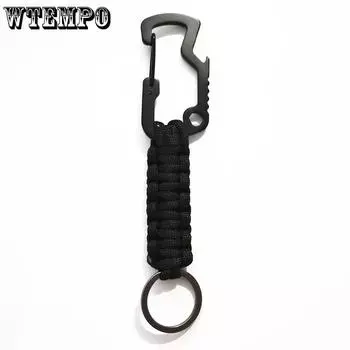 WTEMPO 4PCS брелки для альпинизма на открытом воздухе многофункциональные пряжки из цинкового сплава для альпинизма брелок из нержавеющей стали с кольцом 4pcs чёрный