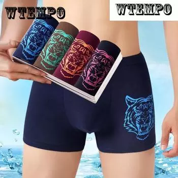 WTEMPO 4 шт. Мужское нижнее белье U-образные выпуклые трусы Мягкие и удобные шорты-боксеры XXXXL