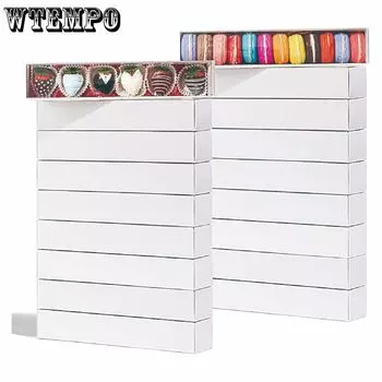 WTEMPO 4PCS 5*6*30.5CM Transparent Window Macaron Boxes Cuboid Clear Drawer Style Packing Boxes Festivals Club Party Supplies Wedding Decorations 4pcs белый
