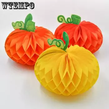 WTEMPO 4PCS Colorful Pumpkin Beehive Shaped Ornaments Creative DIY Halloween Thanksgiving Hangings Holiday Festivals Parties Decorations 4pcs оранжевый