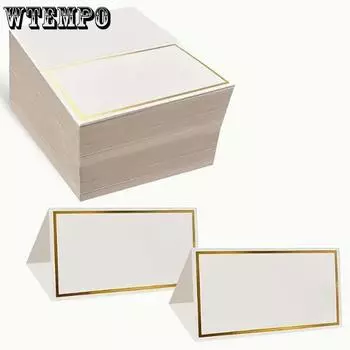 WTEMPO 50 шт. карты с пустым местом, Свадебная сервировка стола, ужин, открытка «сделай сам», вывеска, украшение дома, товары для вечеринки, свадьбы, аксессуары для фестивалей 50pcs золотой