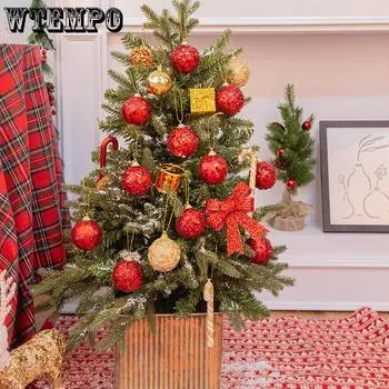 WTEMPO 8 шт./коробка 2 стиля 6 см красные круглые/снежинки блестки декоративные шары елочные подвески шары домашние праздничные украшения 6cm