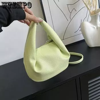 WTEMPO элегантные простые мягкие пригородные сумки женские однотонные повседневные сумки через плечо на одно плечо 18*10*14cm розовый