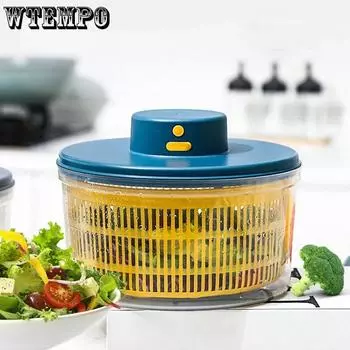 WTEMPO электрический бытовой осушитель для овощей, корзина для слива фруктов, сушилка для кухни, креативные инструменты для мытья салата 22*16cm синий