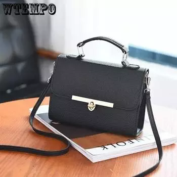 WTEMPO брендовая модная квадратная сумка с замком, повседневная сумка через плечо, сумки через плечо для покупок, сумки на плечо белый