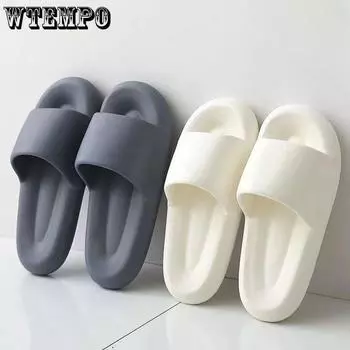 WTEMPO Брендовые мужские тапочки для дома и дома, нескользящие сандалии для ванной на толстой подошве, женская модная верхняя одежда, сандалии с мягкой подошвой и толстой подошвой 36-37 белый