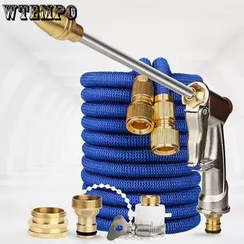 WTEMPO бытовой автомойки высокого давления, водяной пистолет, TPE, садовый телескопический шланг, гальванический водяной пистолет, костюм, насадка 2.5m синий
