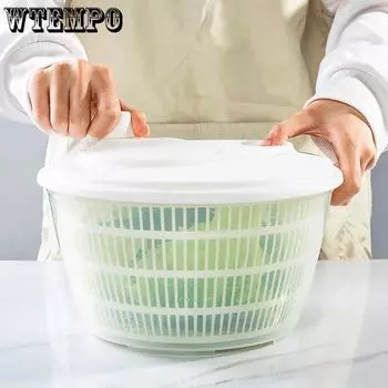 WTEMPO бытовой сушилка для овощей, полуавтоматический умывальник, сливная корзина для фруктов и салатов, кухонный ручной водомет 18*16*25cm белый