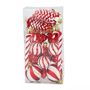 WTEMPO Christmas Decorations Creative Christmas Ball & Pinecone Shaped Design Christmas Tree Hanging Pendants Christmas Party Gifts 1box