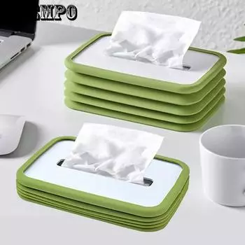 WTEMPO Creative Folding Retractable Organ Tissue Box Living Room Table Bedroom Height-adjustable Household Desktop Tissue Box 1pc белый