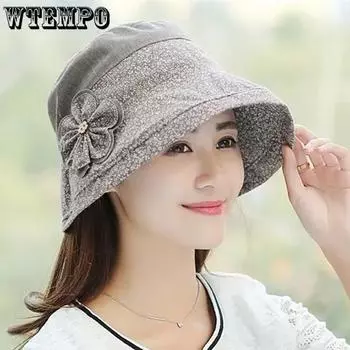 WTEMPO Цветочный принт с цветочным декором, солнцезащитные шляпы для женщин, весна-лето, повседневные, универсальные, складные, праздничные, солнцезащитные шляпы 1pc хаки