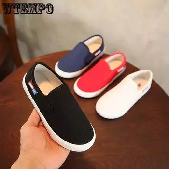 WTEMPO Детская обувь для всех сезонов, для мальчиков и девочек, нескользящая обувь на мягкой подошве на плоской подошве, однотонная детская повседневная легкая обувь 38 красный