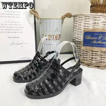 WTEMPO Дышащие, плоские, толстые, нескользящие, повседневные рабочие туфли, женские, весна-лето, большие размеры, однотонные, одинарные туфли 36 чёрный