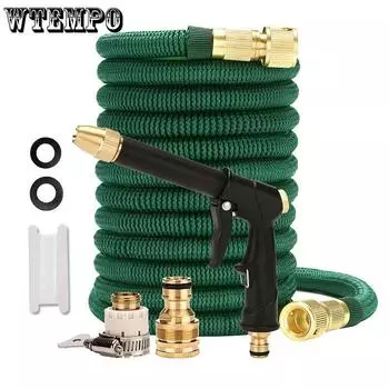 WTEMPO Garden Magic телескопическая водопроводная труба Многофункциональный водяной пистолет для автомойки, все медные шарниры, инструменты для полива сада 7.5m зелёный