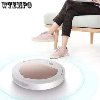 WTEMPO Интеллектуальный подметальный робот Домашняя интеллектуальная подметальная машина Подметание и перетаскивание Встроенная бытовая техника 32*32*7cm белый