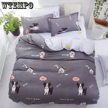 WTEMPO Комплект постельного белья красивый комплект постельного белья смайлик пододеяльник и наволочка single 3pcs 150by200