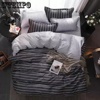 WTEMPO Комплекты постельного белья, 4 предмета, пододеяльник, простыня, размер Twin Queen Size twin cover 150by200