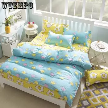 WTEMPO Комплекты постельного белья с цветочным принтом, комплект домашнего текстиля, мягкие теплые комплекты постельного белья Twin size 3pcs