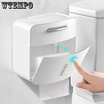 WTEMPO коробка для туалетной бумаги водонепроницаемый туалет для ванной комнаты без отверстий настенный многофункциональный ящик для туалетной бумаги 21cm*22cm*11cm белый