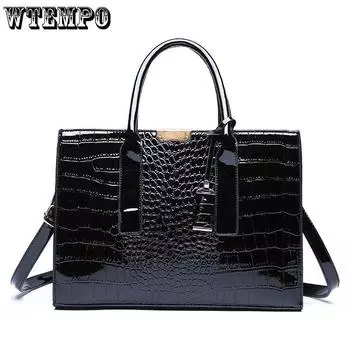 WTEMPO кожаная женская сумка на плечо, сумка из крокодиловой кожи, женские сумки-мессенджеры, сумка Bolsas, дорожные сумки 34*13*24cm красный