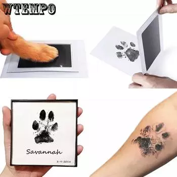 WTEMPO Креативная печать отпечатков ног Памятный альбом Открытки Сделай сам Памятные принадлежности для домашних животных Производство чёрный