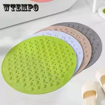 WTEMPO круглый нескользящий коврик для душевой комнаты, коврик для ванной комнаты, коврик для ванной, домашний коврик на присоске для туалета, массажная подушечка для ног против падения 55*55cm розовый