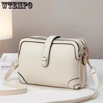 WTEMPO Large Capacity Retro High-end Soft Faux Leather Bags Casual Women s Handbbags Versatile Shoulder Bags PU Crossbody Bags Special Gift 1pc темно-синий