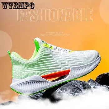 WTEMPO Летние кроссовки с нейтральной сеткой для пар, дышащая спортивная обувь, мужская нескользящая повседневная обувь, женские амортизирующие кроссовки на воздушной подушке 36 синий