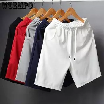 WTEMPO M-5XL летние дышащие мужские сетчатые шорты для тренажерного зала, бодибилдинга, повседневные свободные шорты для бега, уличные фитнес-пляжные шорты, спортивные штаны M красный