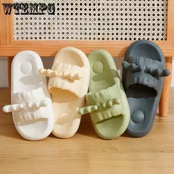 WTEMPO милые женские тапочки для лета, домашние противоскользящие тапочки из ЭВА на мягкой подошве, удобные однотонные тапочки с героями мультфильмов из оленьих рогов 36-37 зелёный