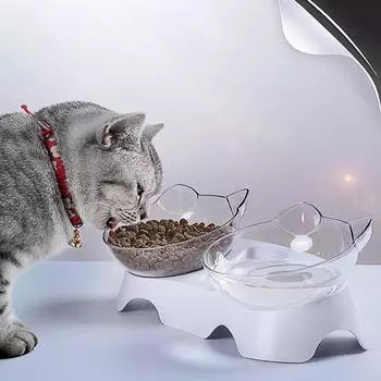 WTEMPO миски для еды кошек и собак, миски для еды домашних животных, бытовые товары для домашних животных, защита шеи, диспенсеры для воды 27.5*14.5*9cm белый