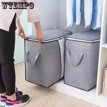 WTEMPO Одеяла для одежды, сумки для хранения, сумки для багажа большой вместимости, сумки для переезда, бытовые пылезащитные коробки для хранения 50*28*48cm синий