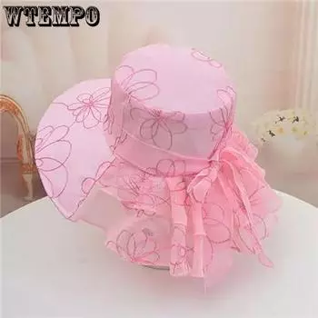 WTEMPO Однотонные сетчатые женские солнцезащитные шляпы в стиле пэчворк, модные, элегантные, повседневные, для отдыха на природе, для путешествий, пляжа 1pc хаки