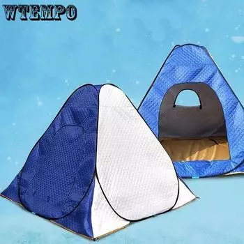 WTEMPO палатка для зимней рыбалки, уличная складная зимняя утепленная стеганая непромокаемая ткань, быстро открывающаяся складная палатка для зимней рыбалки красный