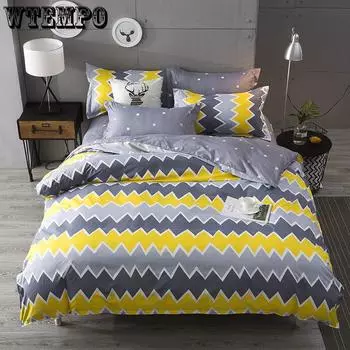 WTEMPO Пододеяльник модные современные чехлы наволочка удобный комплект постельного белья из 2 предметов Twin size 3pcs