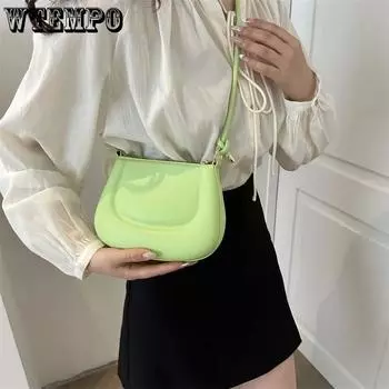 WTEMPO простые однотонные повседневные сумки из искусственной кожи на одно плечо женские сумки большой емкости на молнии 20*6*15cm чёрный