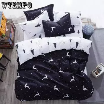 WTEMPO простыни, наволочки, постельное белье, 4 шт., комплект постельного белья, королевский размер, пододеяльник, комплект постельного белья Twin size 3pcs