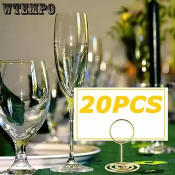 WTEMPO Роскошные металлические держатели для номеров столов, элегантные подставки для карточек, идеально подходящие для свадеб, вечеринок, офисов, особых мероприятий, настольные вертикальные держатели карточек 20pcs чёрный