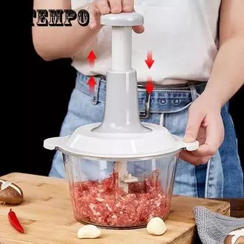 WTEMPO ручная мясорубка для овощей и мяса, многофункциональная бытовая мясорубка, измельчитель овощей, инструменты для измельчения чеснока 1.5L белый