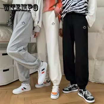 WTEMPO спортивные брюки с эластичной резинкой на талии, повседневные женские длинные спортивные штаны, свободные повседневные однотонные мешковатые брюки XXL