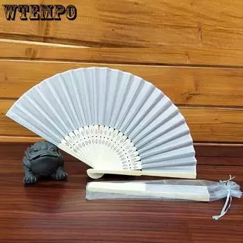 WTEMPO Summer Folding Hand Fans Wedding Guest Gifts with Gift Bags Perfect for Bridal Shower Birthday Party Favors and Home Decorations 2pcs розовый