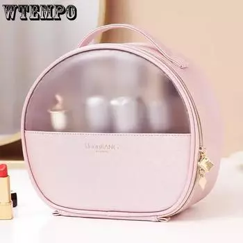 WTEMPO Transparent Window Large Capacity Makeup Bags Women s Portable Waterproof Handheld Toiletry Bags Cosmetics Storage Bags 1pc чёрный