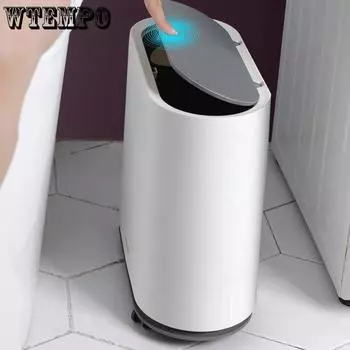 WTEMPO туалетный мусорный бак с крышкой для дома, гостиной, спальни, ванной комнаты, щели, кухни, специальный пресс-мусорный бак 32*30.5cm белый