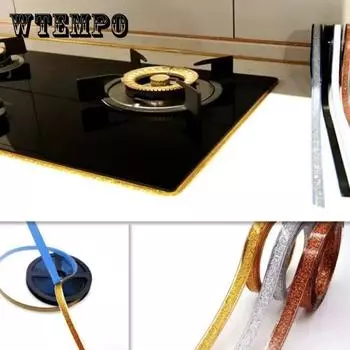 WTEMPO Уплотнительная лента для раковины и ванны, цветная самоклеящаяся наклейка на стену для ванной комнаты, кухни, 6 м, водонепроницаемая лента