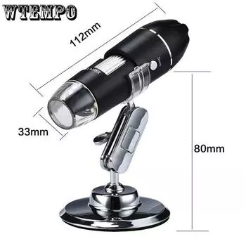 WTEMPO USB-микроскоп Высококачественный цифровой микроскоп Многофункциональный инструмент с увеличительным стеклом Электронный микроскоп 8*11.2*3.3cm чёрный