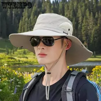 WTEMPO Устойчивые к ультрафиолетовому излучению летние шляпы мужские походные рыболовные панамы для пар Туризм на открытом воздухе Альпинизм Широкополые солнцезащитные шляпы 1pc хаки