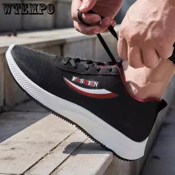WTEMPO Весна-лето-осень универсальные мужские сетчатые дышащие туфли с мягкой подошвой большого размера нескользящие повседневные беговые спортивные туфли 39 красный
