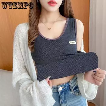 WTEMPO Женская майка из ледяного шелка, летний сексуальный жилет, модная нижняя рубашка без рукавов, облегающая футболка, женский топ Y2K M розовый